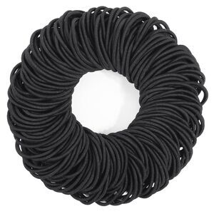 Women's 200 Pcs Black Hair Ties Elastics Ponytail Bands for Thick Curly Hair